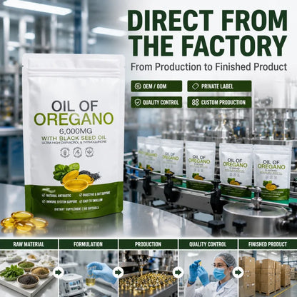 Natural Oil of Oregano Softgels 6000mg with Black Seed Oil Carvacrol Thymoquinone Herbal Supplement